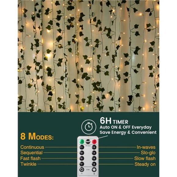 artificial ivy garland with lights 12 pack fake vines led string lights decor - Picture 3 of 7